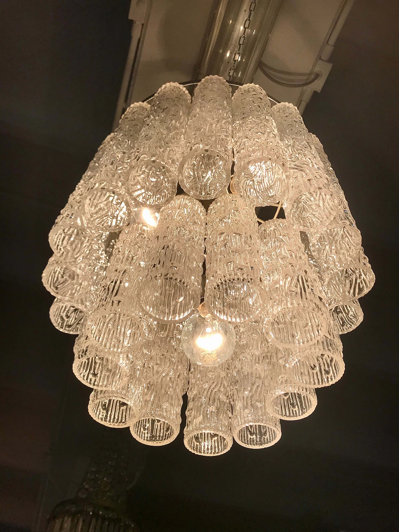 Lampada da soffitto “Tronchi” di Toni Zuccheri per Venini, Murano, originale anni '60 1186038