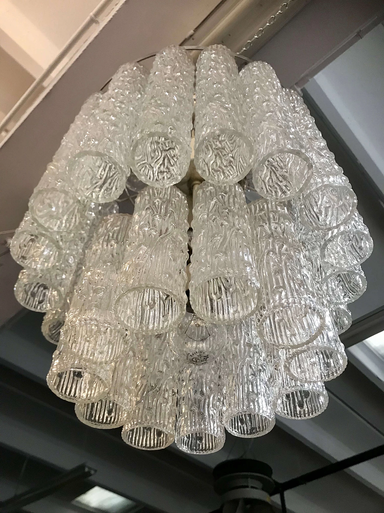 Lampada da soffitto “Tronchi” di Toni Zuccheri per Venini, Murano, originale anni '60 1186047