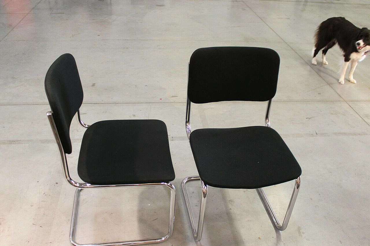 Tavola e 4 sedie in metallo cromato di Cinova, anni '70 1186107