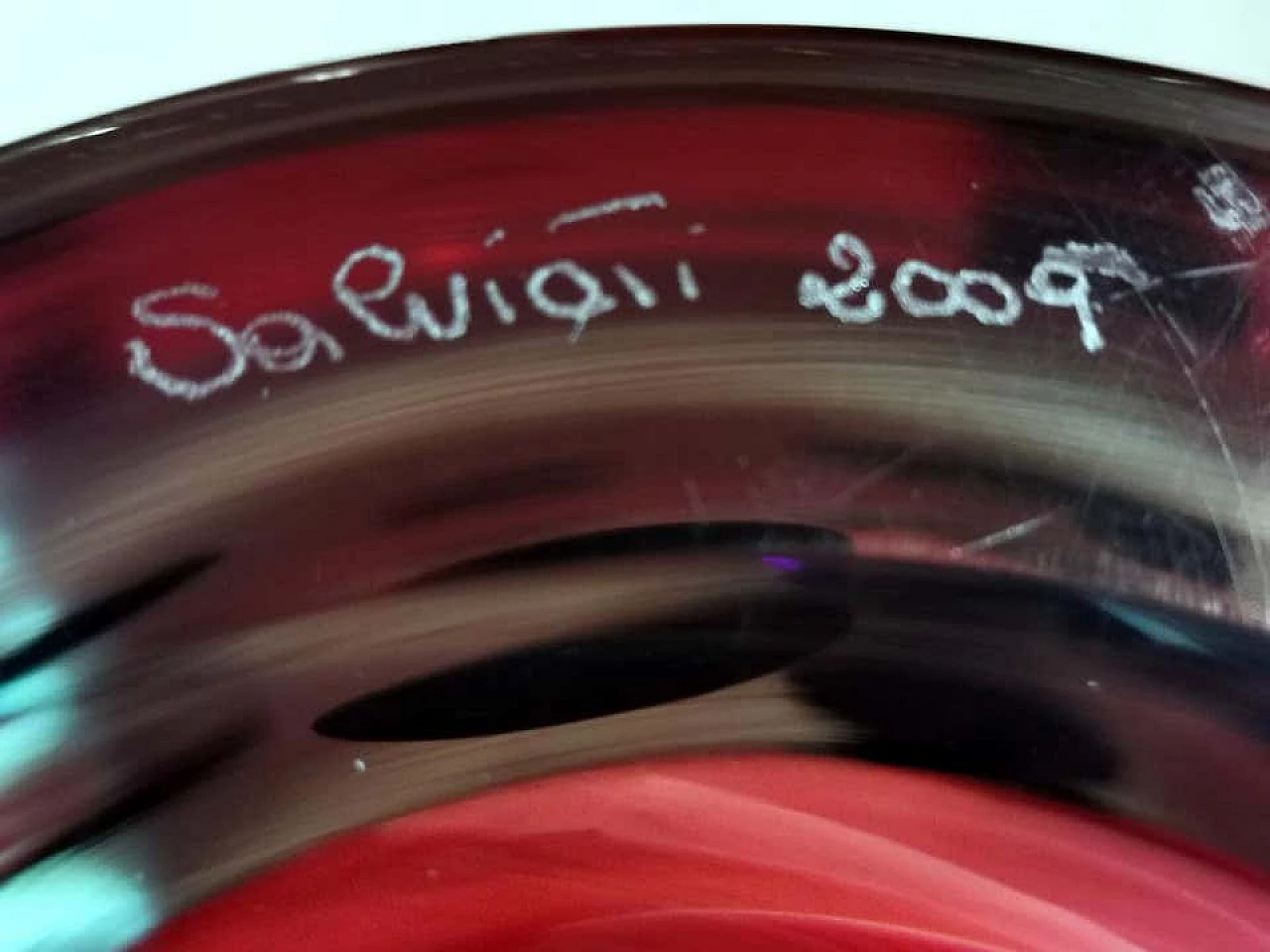 Vaso in vetro di Murano Sommerso firmato Salviati, 2000 1186220