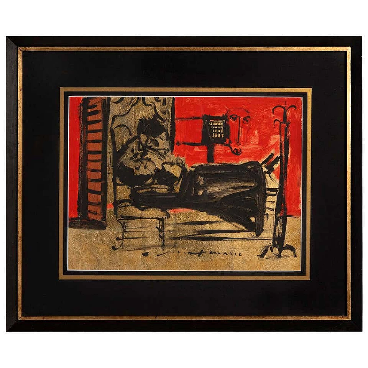 Dipinto a tempera su carta di Max Marra, 2004 1186303