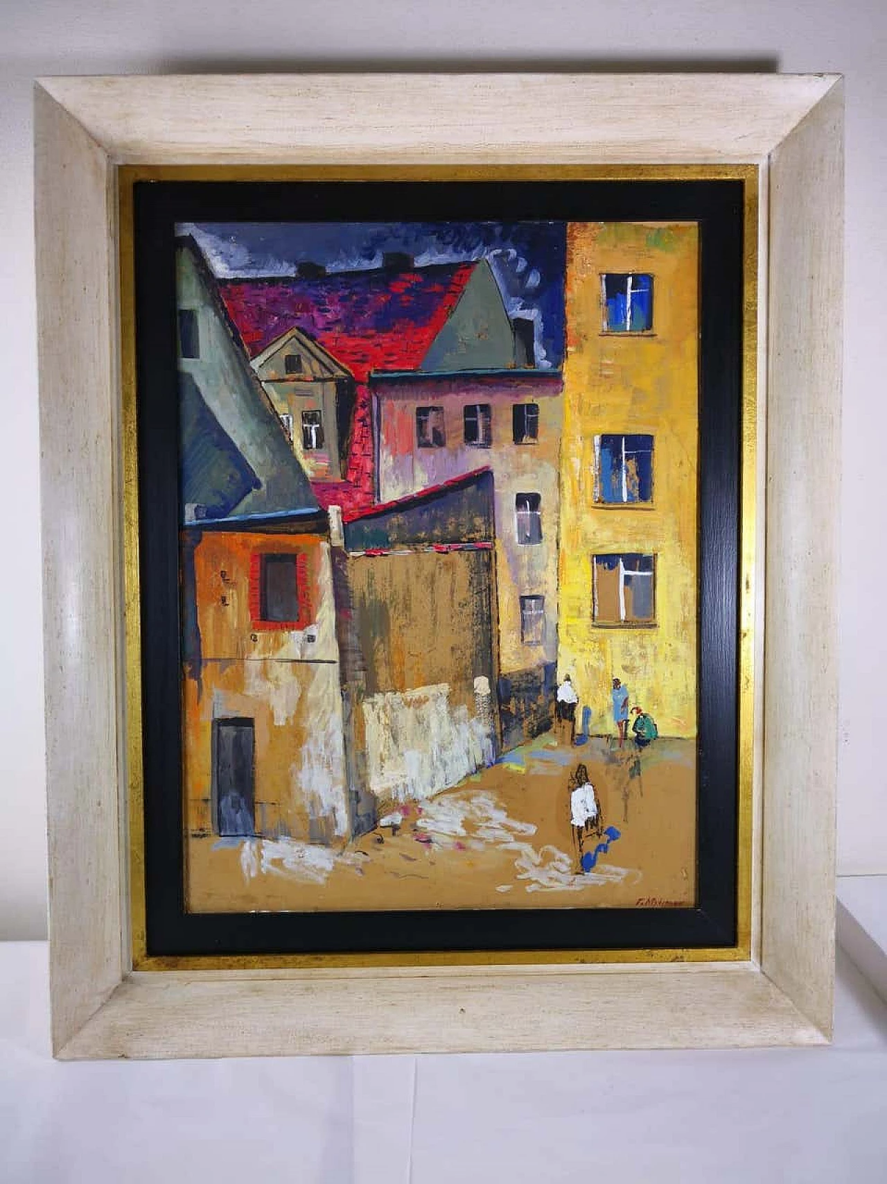 Oil painting In the yard by Munteanu Gheorghe, 1968 1186324