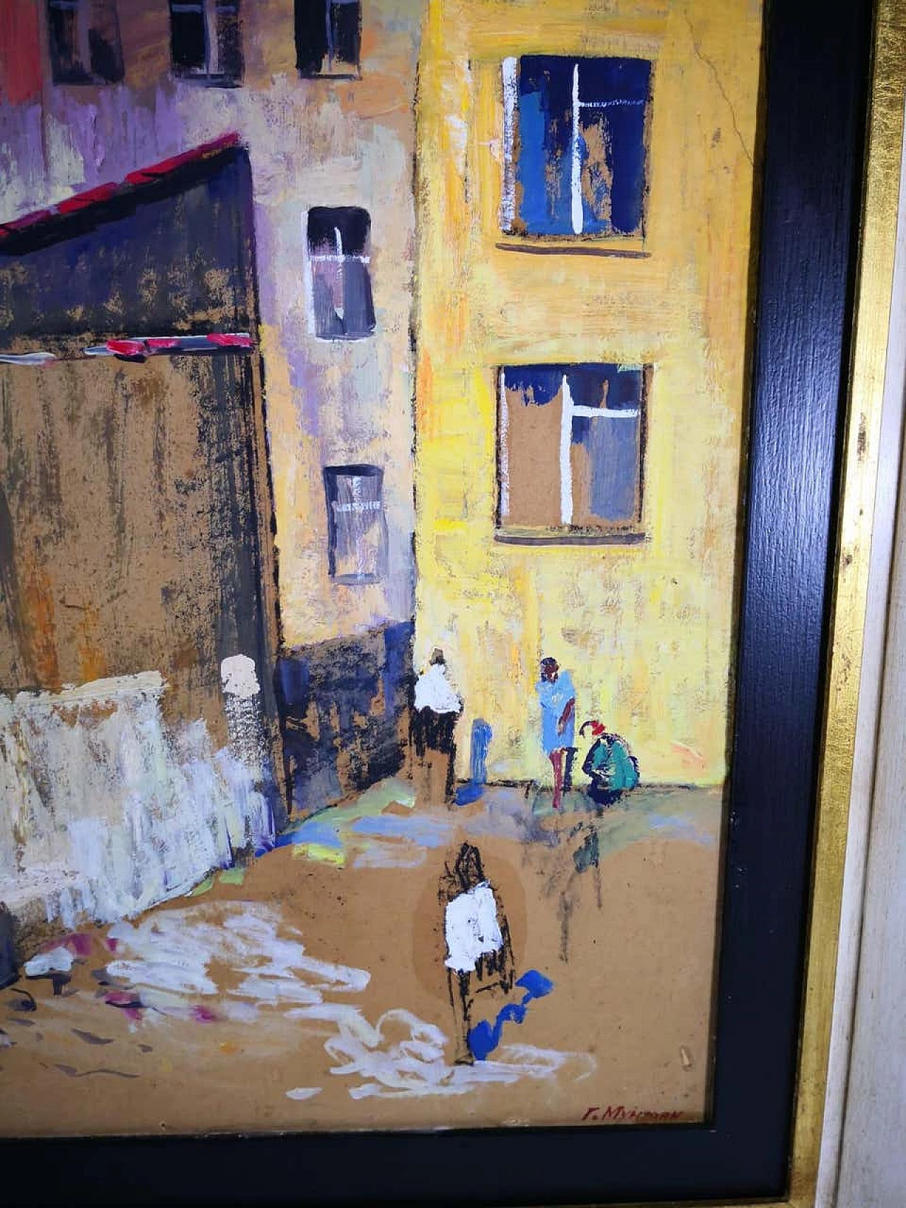 Oil painting In the yard by Munteanu Gheorghe, 1968 1186335