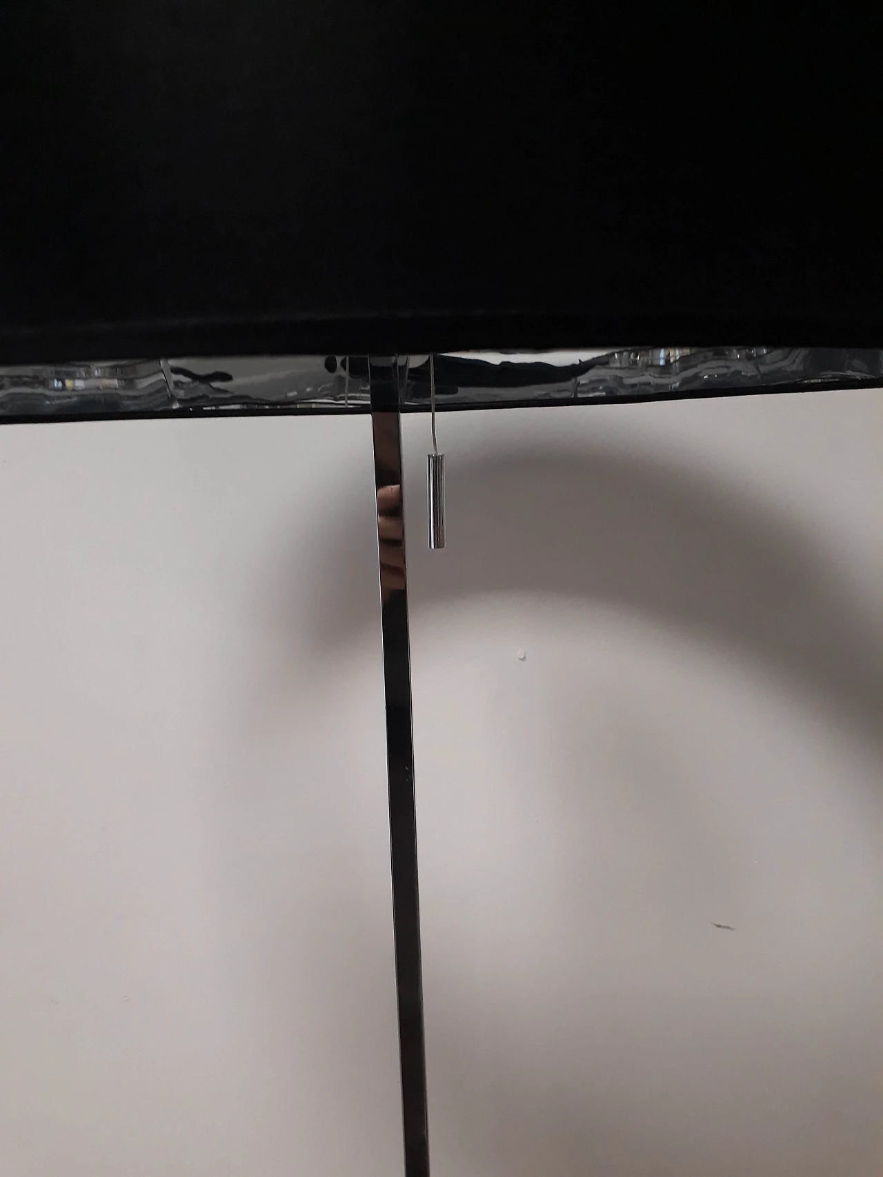 Steel floor lamp with black lampshade, 80s 1186392