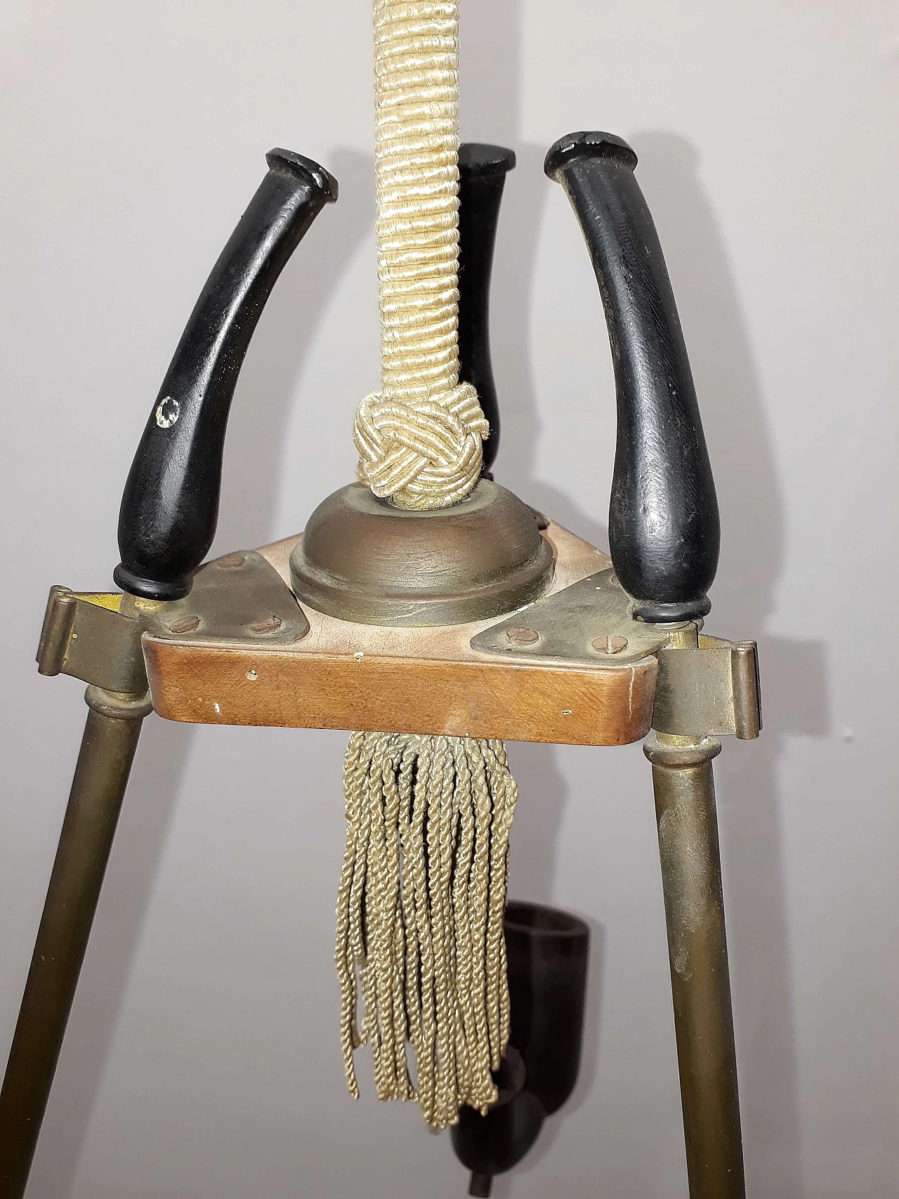 Aldo Tura style chandelier with 3 pipes, 60s 1186396