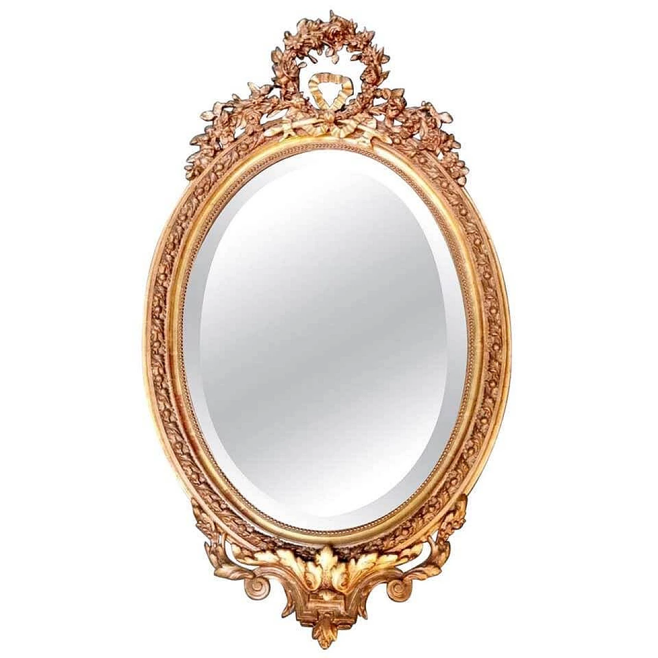 Specchio in legno dorato Napoleone III in stile rococò 1186495