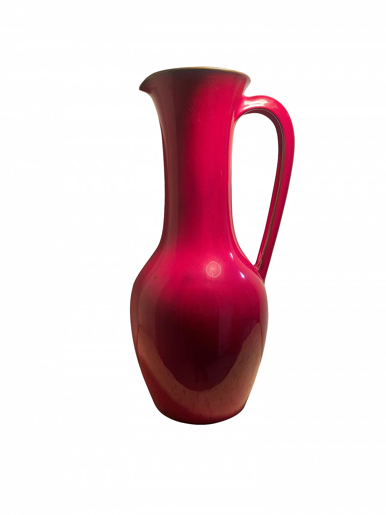 Vaso rosso in vetro di Murano, anni '60 1186849