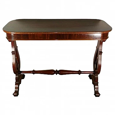 Biedermeir coffee table or writing desk in mahogany, 19th century