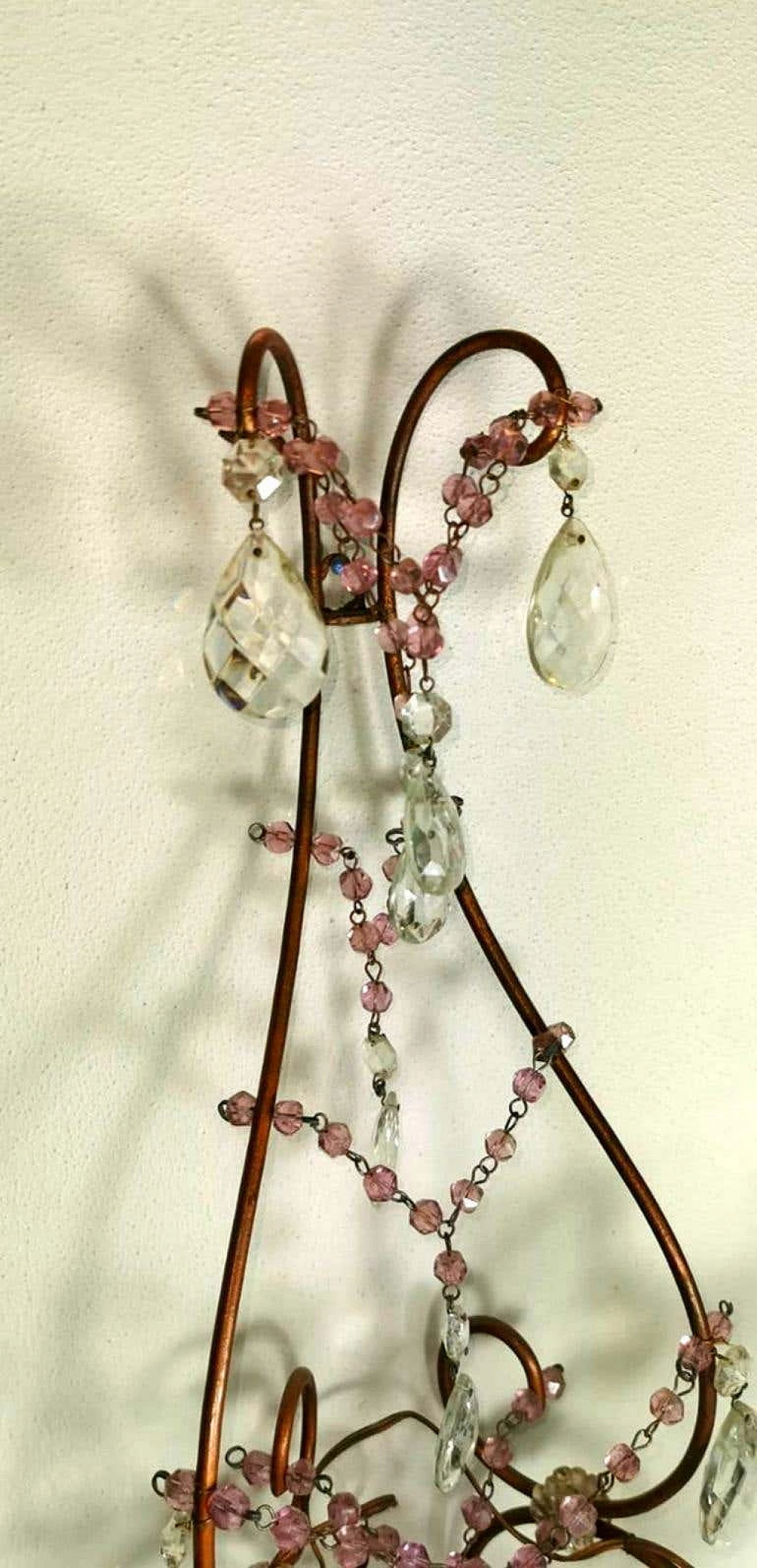 Pair of Maria Teresa Style sconces with lead crystal, 19th century 1187111