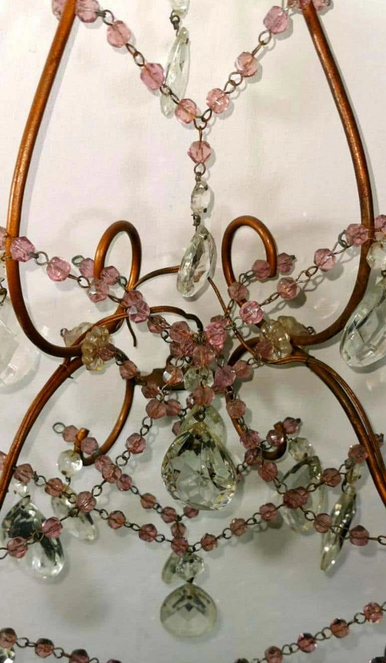 Pair of Maria Teresa Style sconces with lead crystal, 19th century 1187113