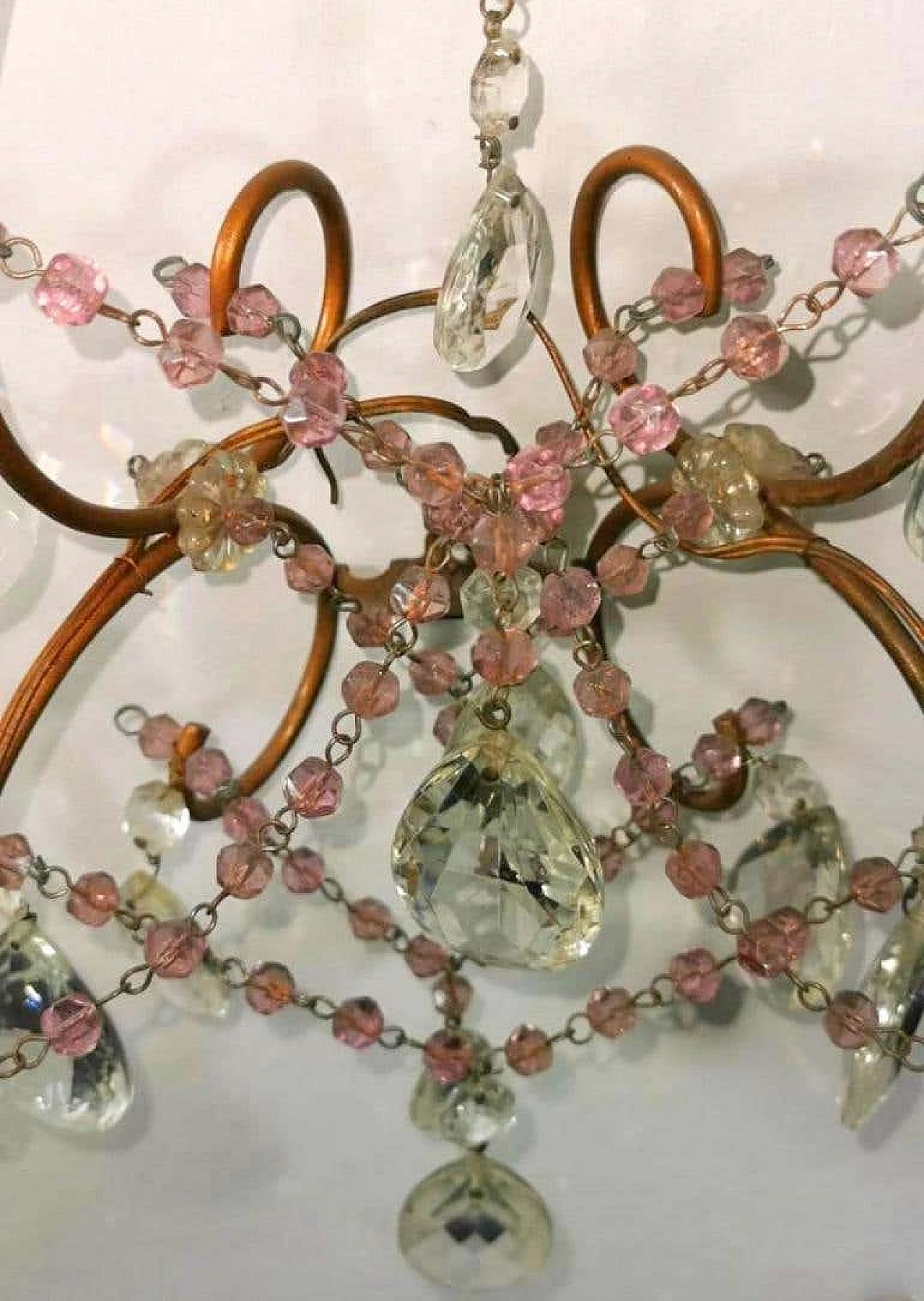 Pair of Maria Teresa Style sconces with lead crystal, 19th century 1187114