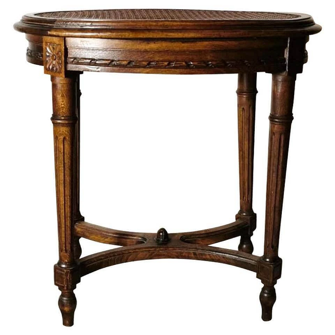 Sgabello in legno stile Luigi XVI con seduta in paglia di Vienna 1187218