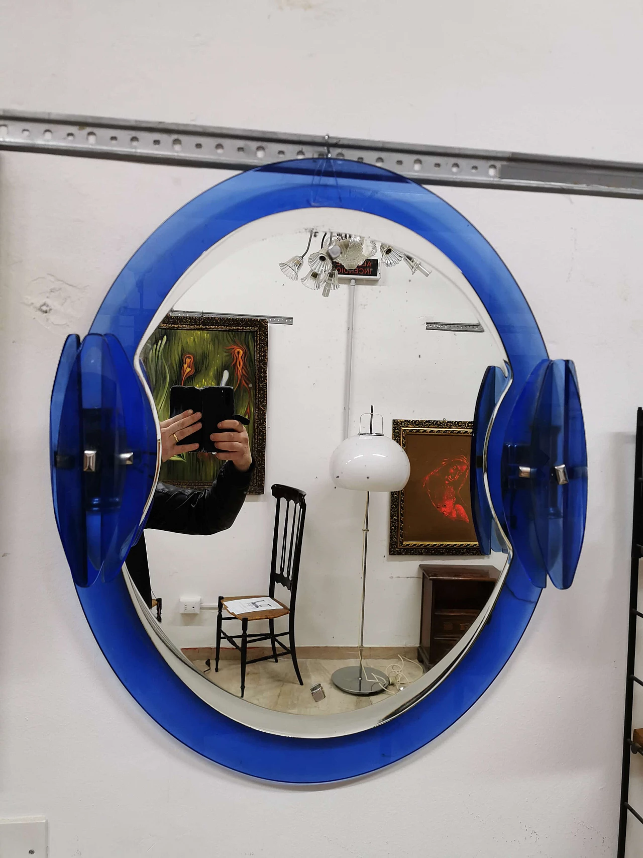 Specchio in cristallo Veca, anni '70 1187378