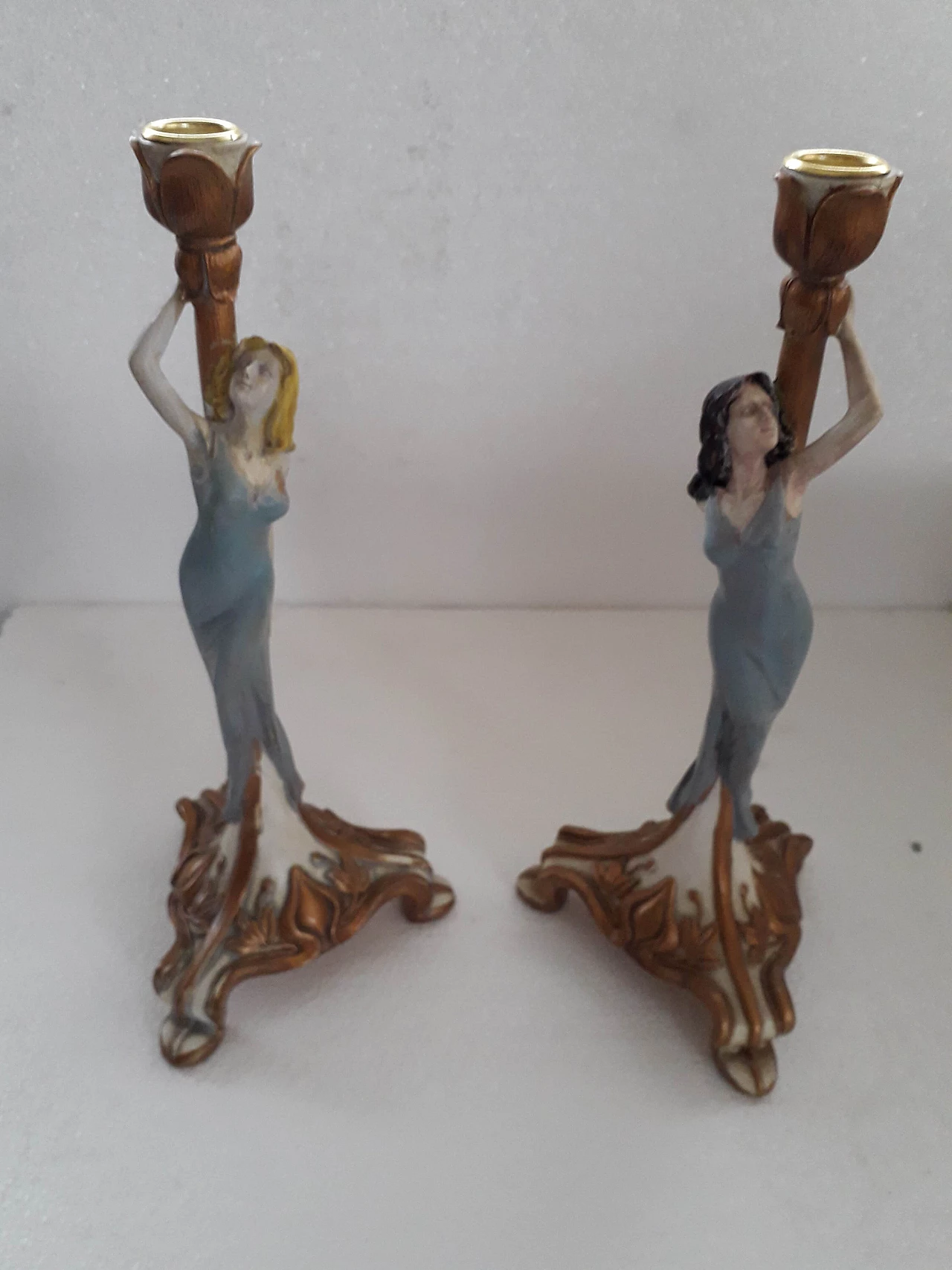 Pair of Liberty style candlesticks, 80s 1187453