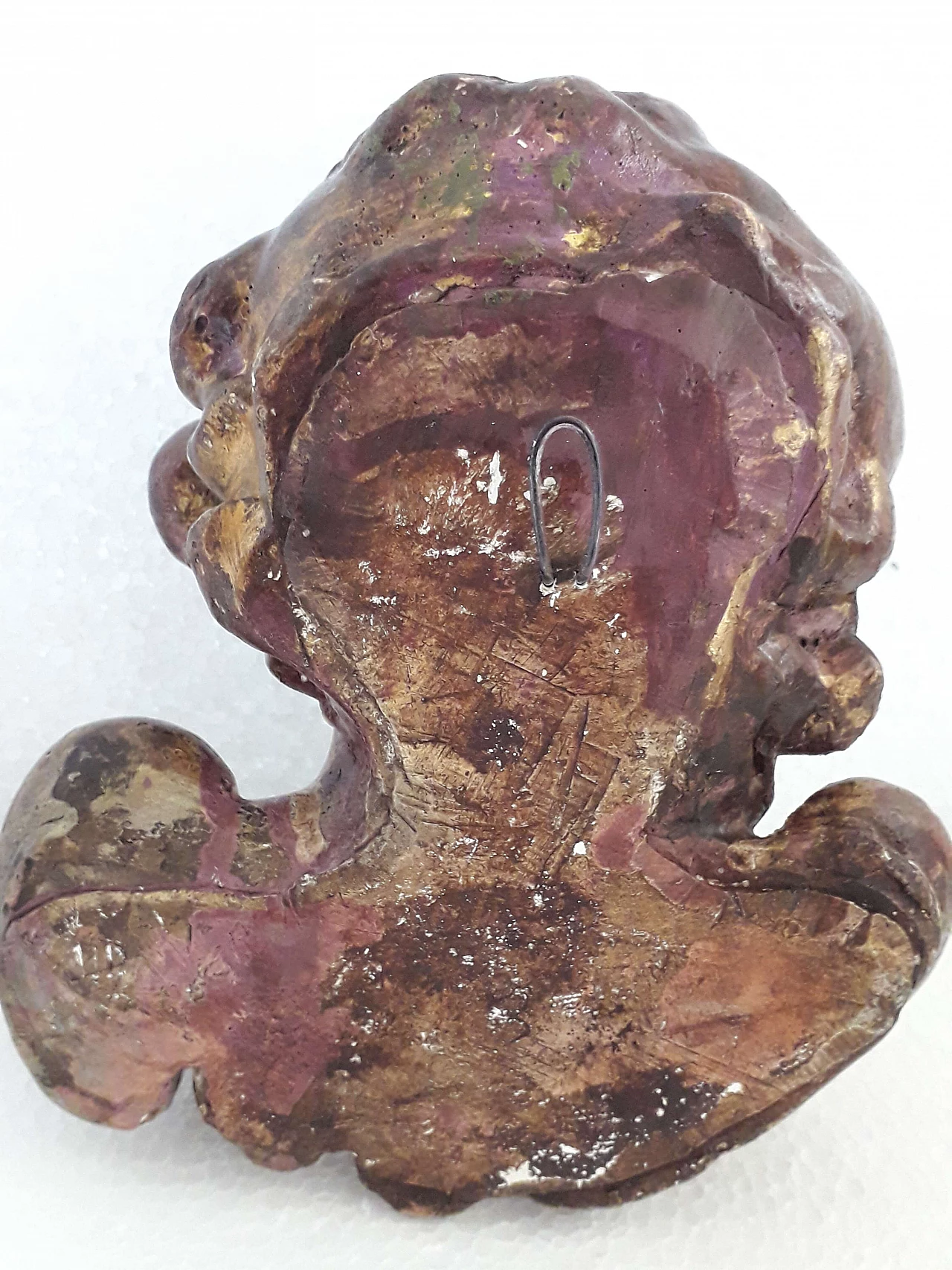 Sculpture of hand-painted angel, 70s 1187503