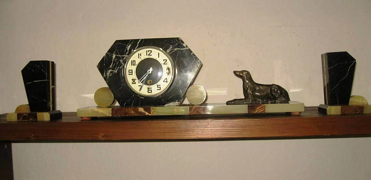 Art Deco marble table clock, 20s 1187595