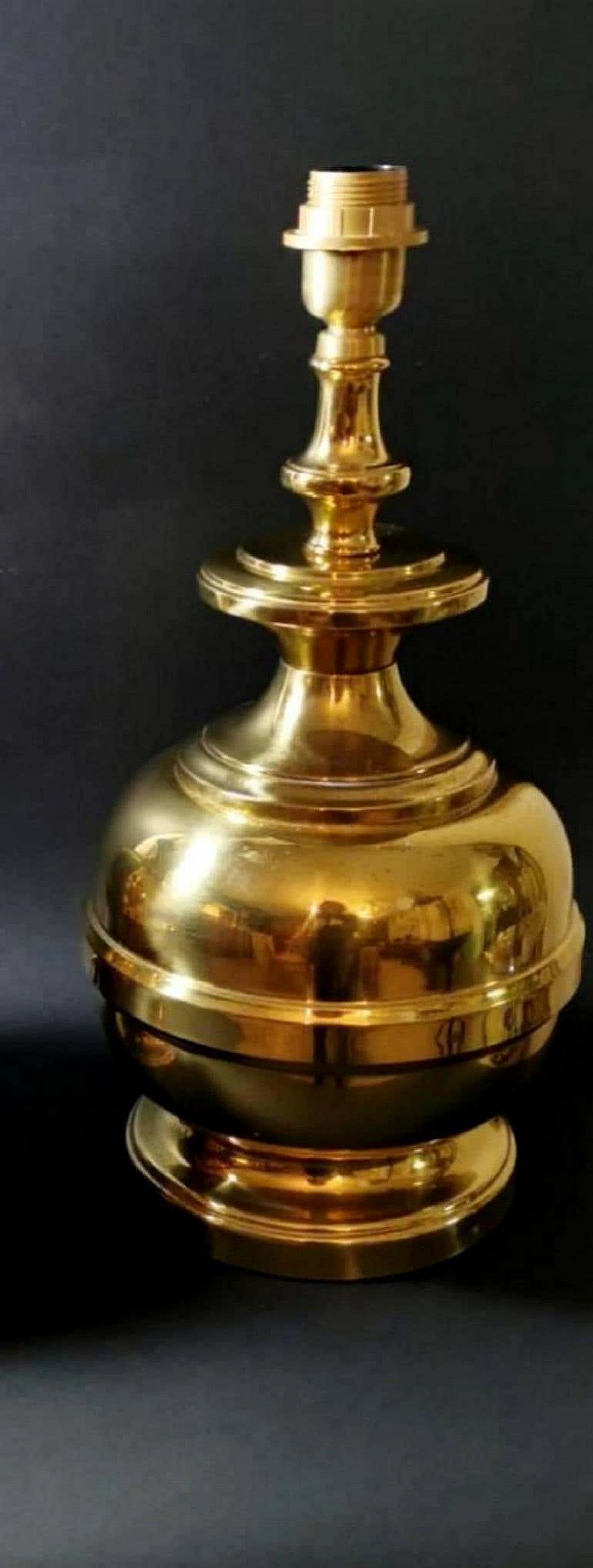 Pair of table lamps in polished brass, 60s 1187637