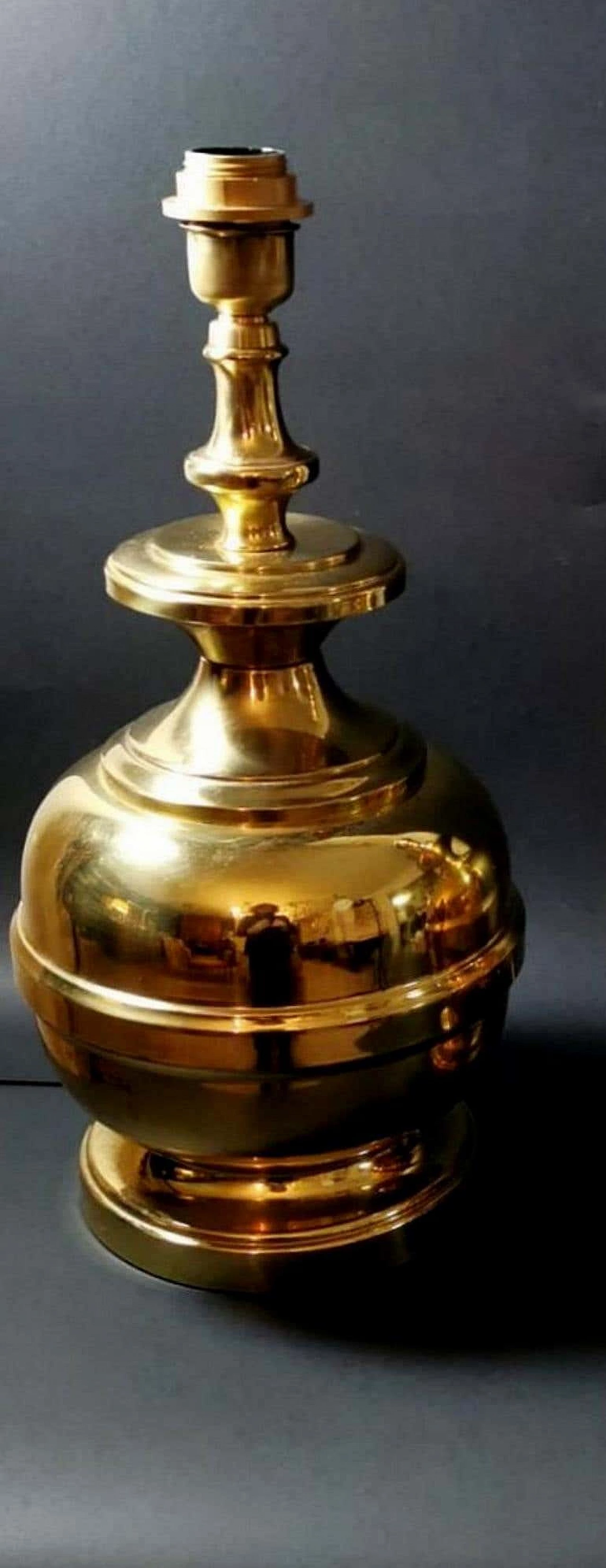 Pair of table lamps in polished brass, 60s 1187638