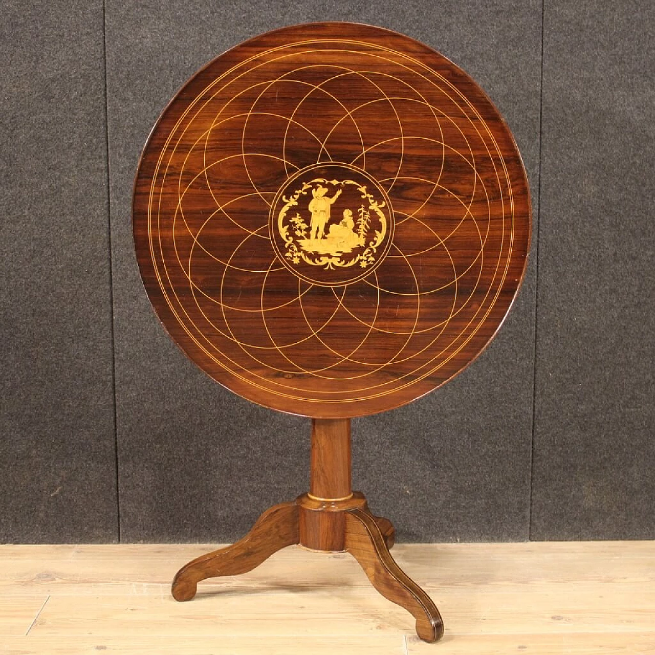 Small sailing table in inlaid wood, 20s 1187902