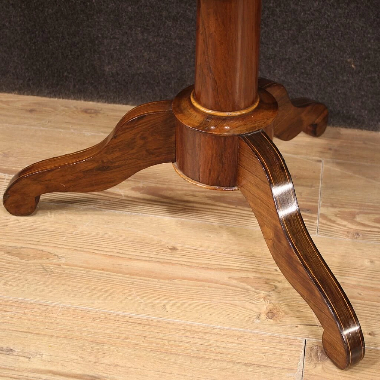 Tavolino a vela in legno intarsiato, anni '20 1187906