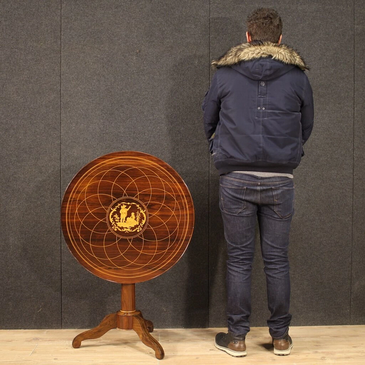 Small sailing table in inlaid wood, 20s 1187912