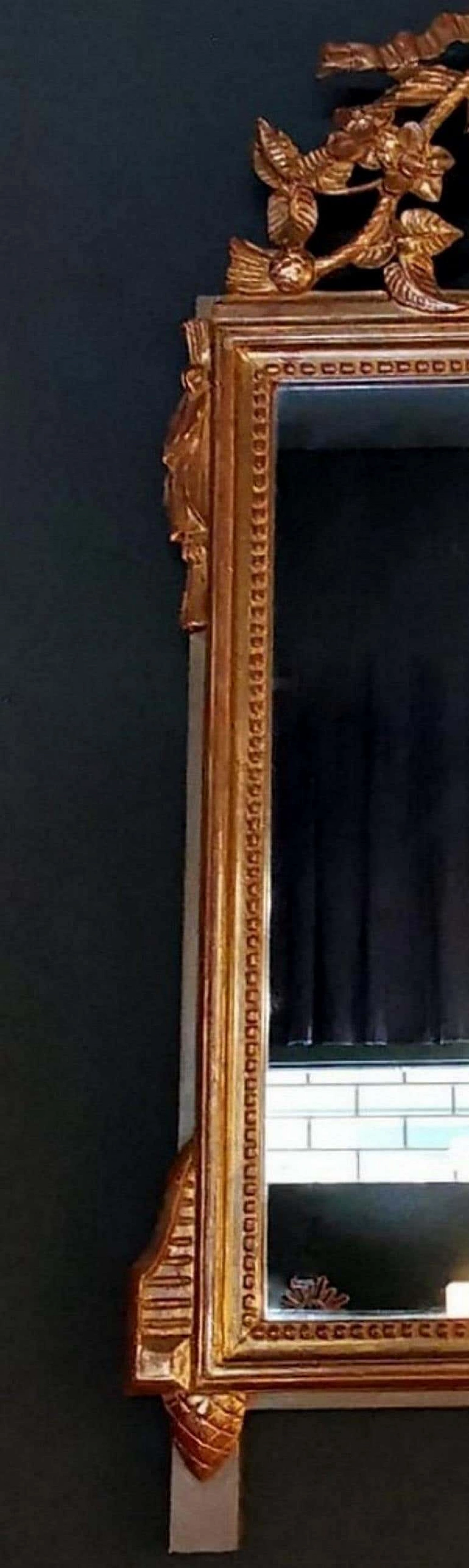 Cornice Rococò in legno dorato e doppio specchio 1188177