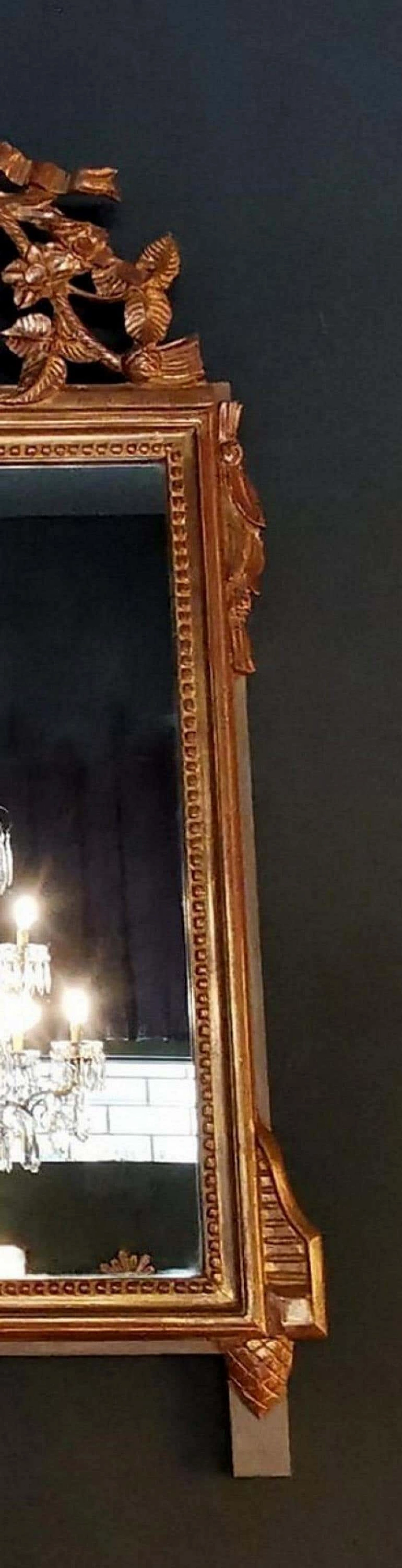 Cornice Rococò in legno dorato e doppio specchio 1188178