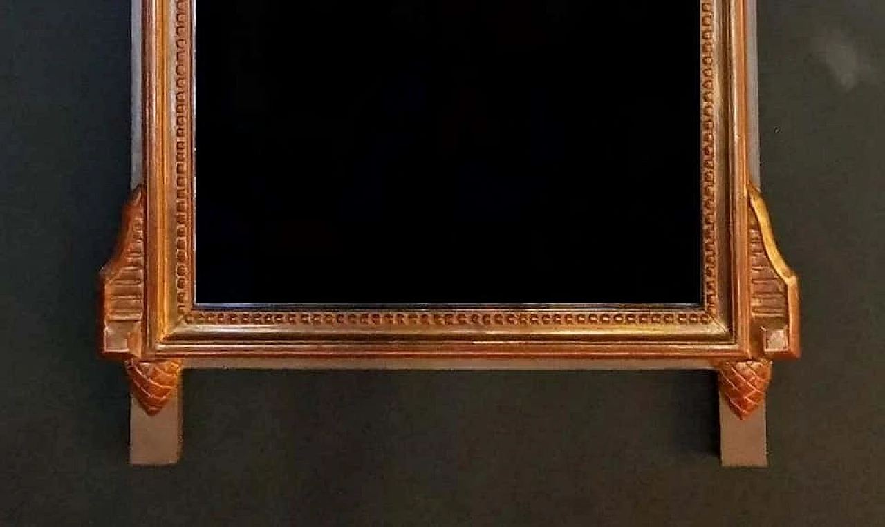 Cornice Rococò in legno dorato e doppio specchio 1188179