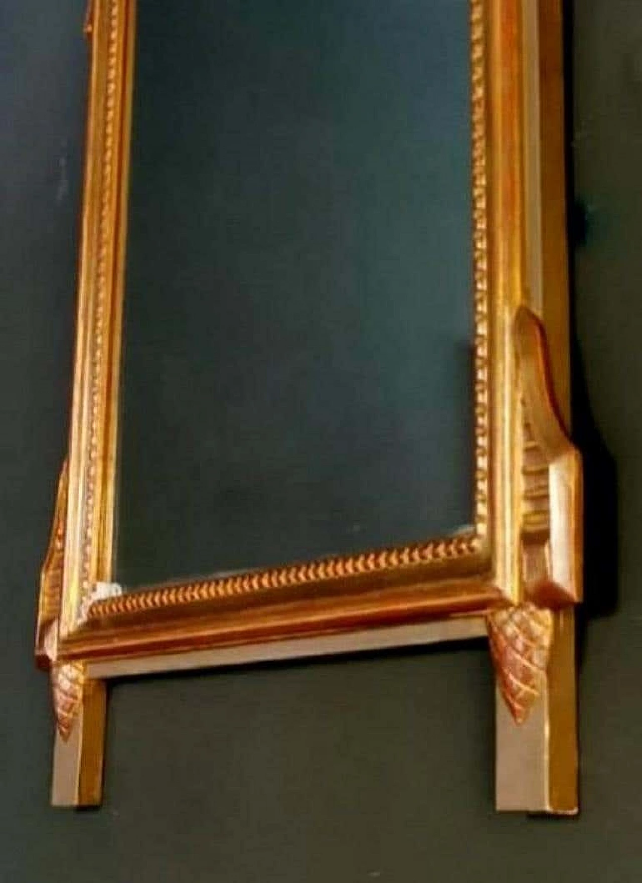 Cornice Rococò in legno dorato e doppio specchio 1188187