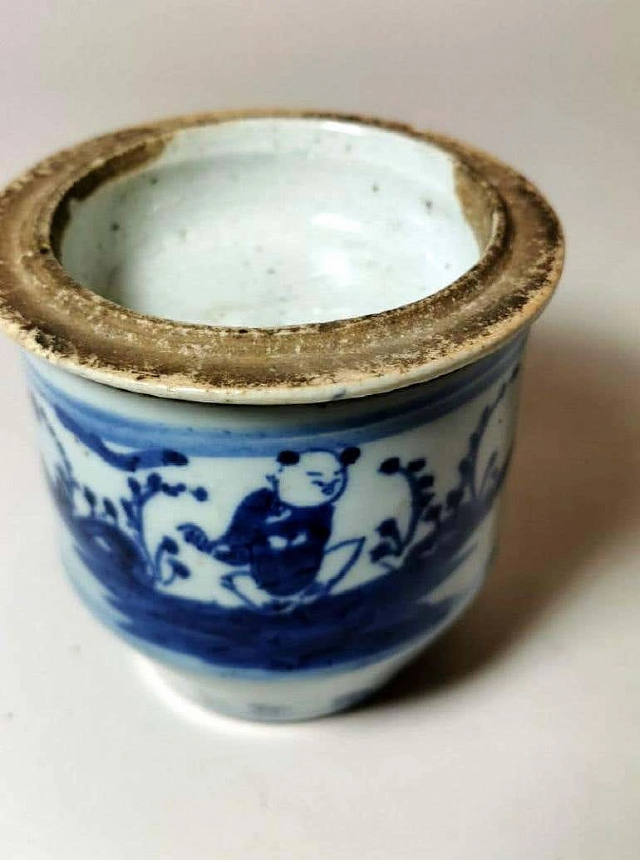 Coppia di vasetti per zenzero in porcellana con decorazioni in blu cobalto 1188336