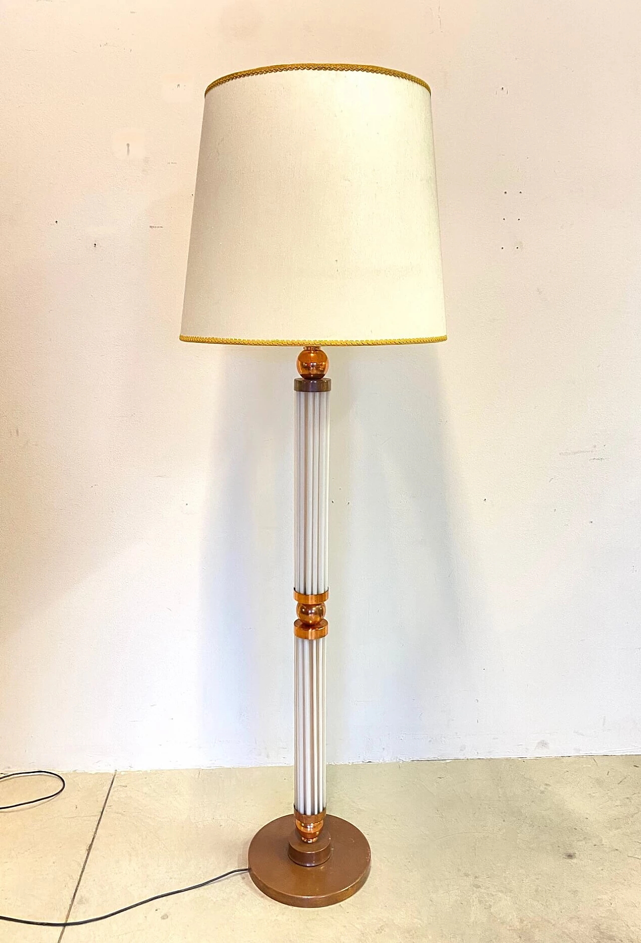 Floor lamp in copper and Murano glass, 40s 1188544
