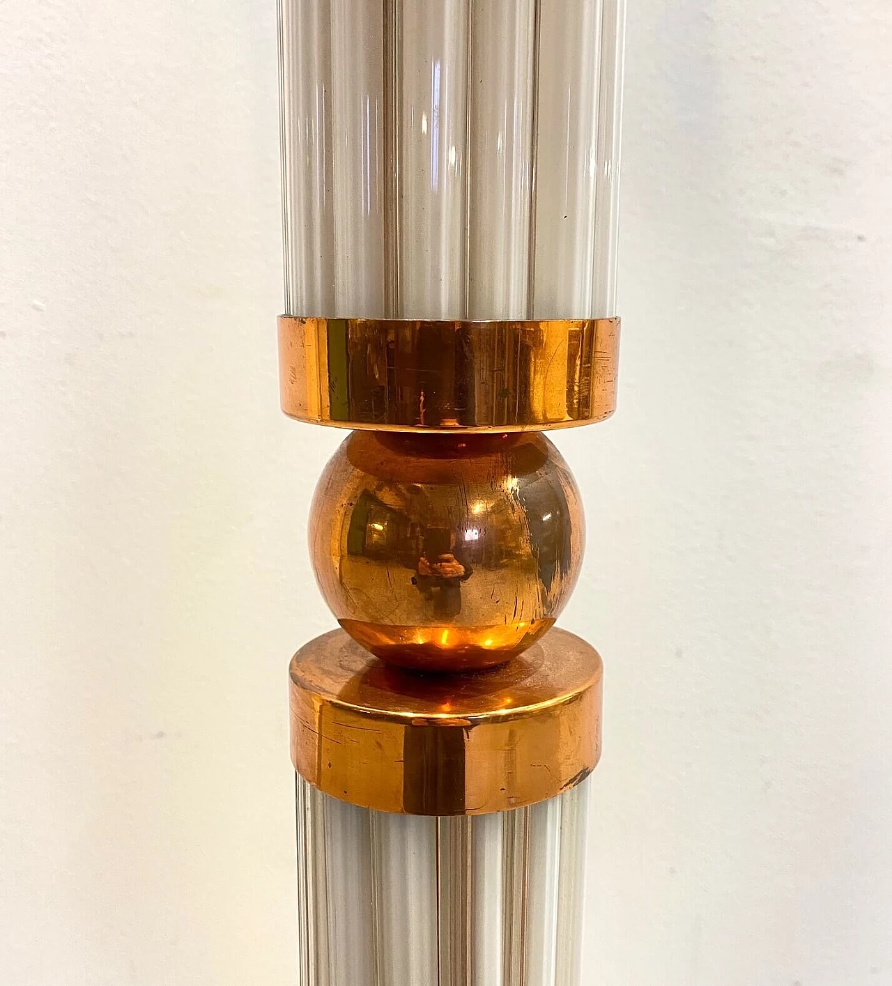 Floor lamp in copper and Murano glass, 40s 1188547