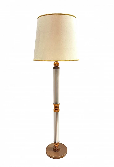 Floor lamp in copper and Murano glass, 40s