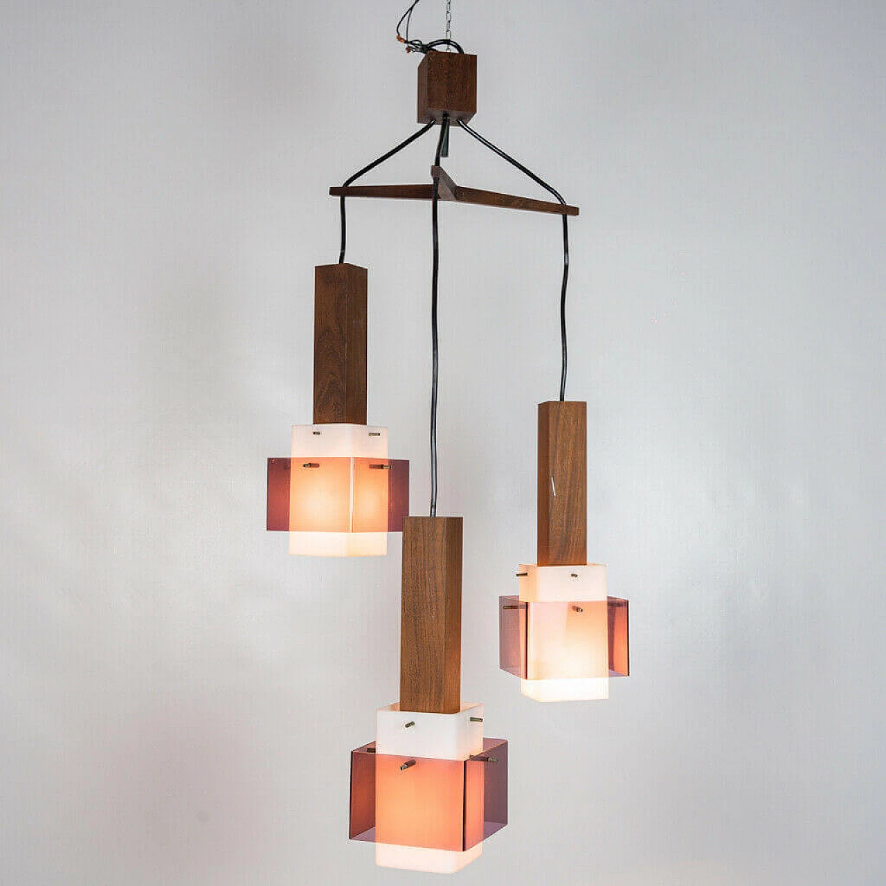 Lampadario a 3 luci di Harvey Guzzini, anni '60 1188800