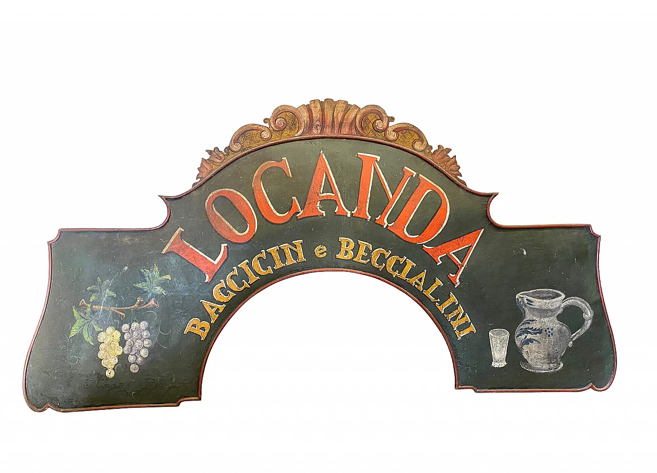 Insegna dipinta di vecchia locanda ligure, anni '50 1188955