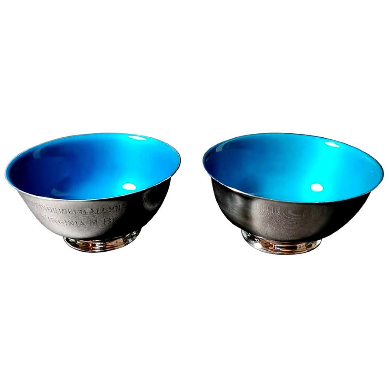 Coppia di ciotole smaltate in argento placcato 1188971