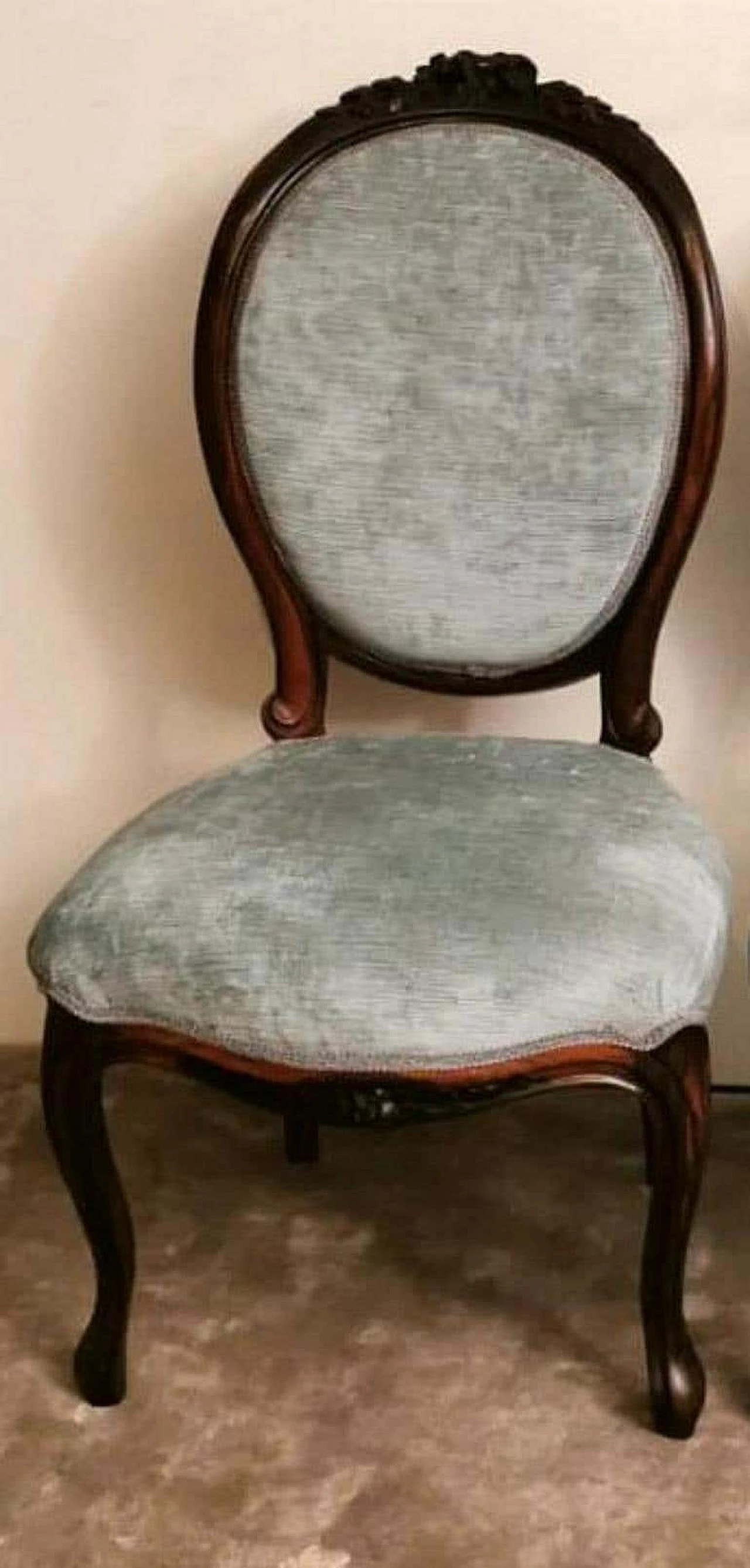 Coppia di sedie da camera da letto Napoleone III in mogano scolpito 1188983