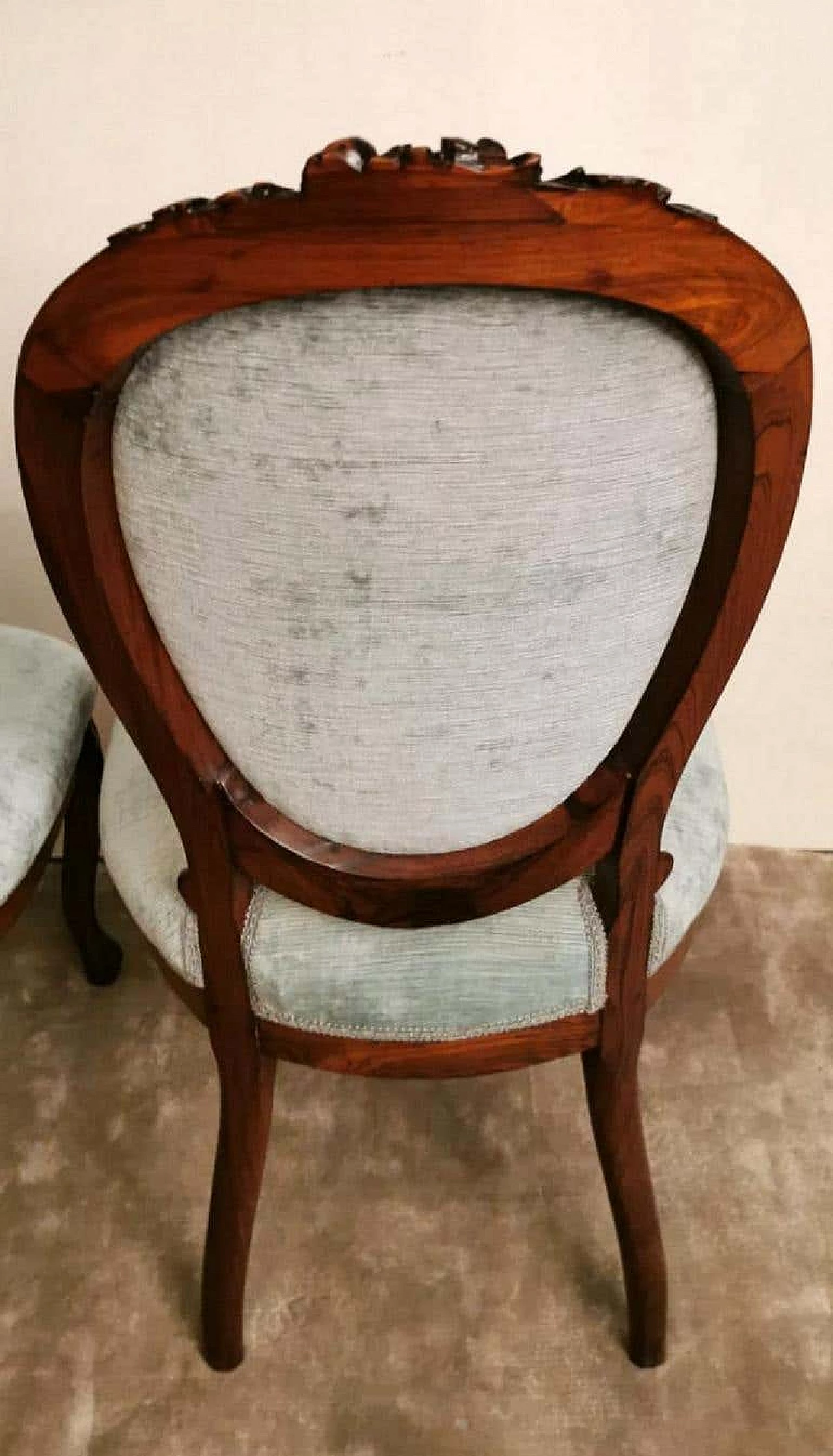 Pair of Napoleon III bedroom chairs in carved mahogany, 19th century 1188989