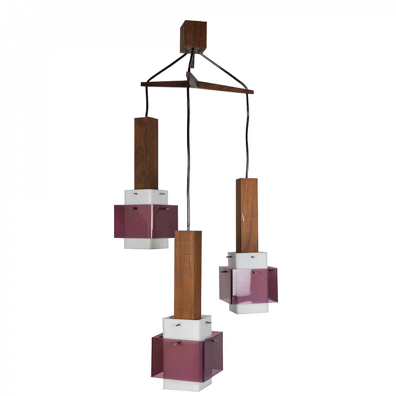 Lampadario a 3 luci di Harvey Guzzini, anni '60 1189012