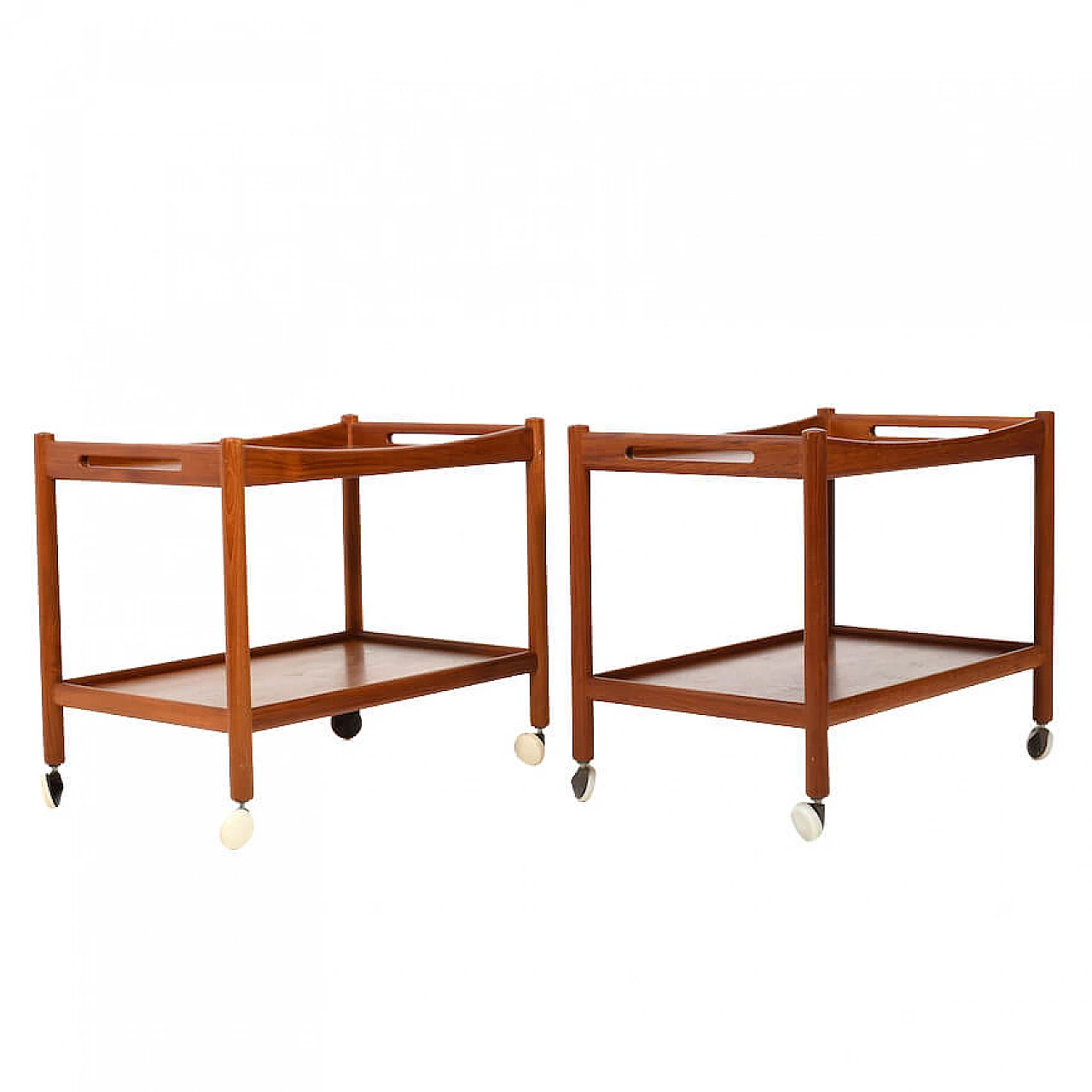 Pair of teak AT-45 serving trolleys by Hans J. Wegner, 60s 1189020