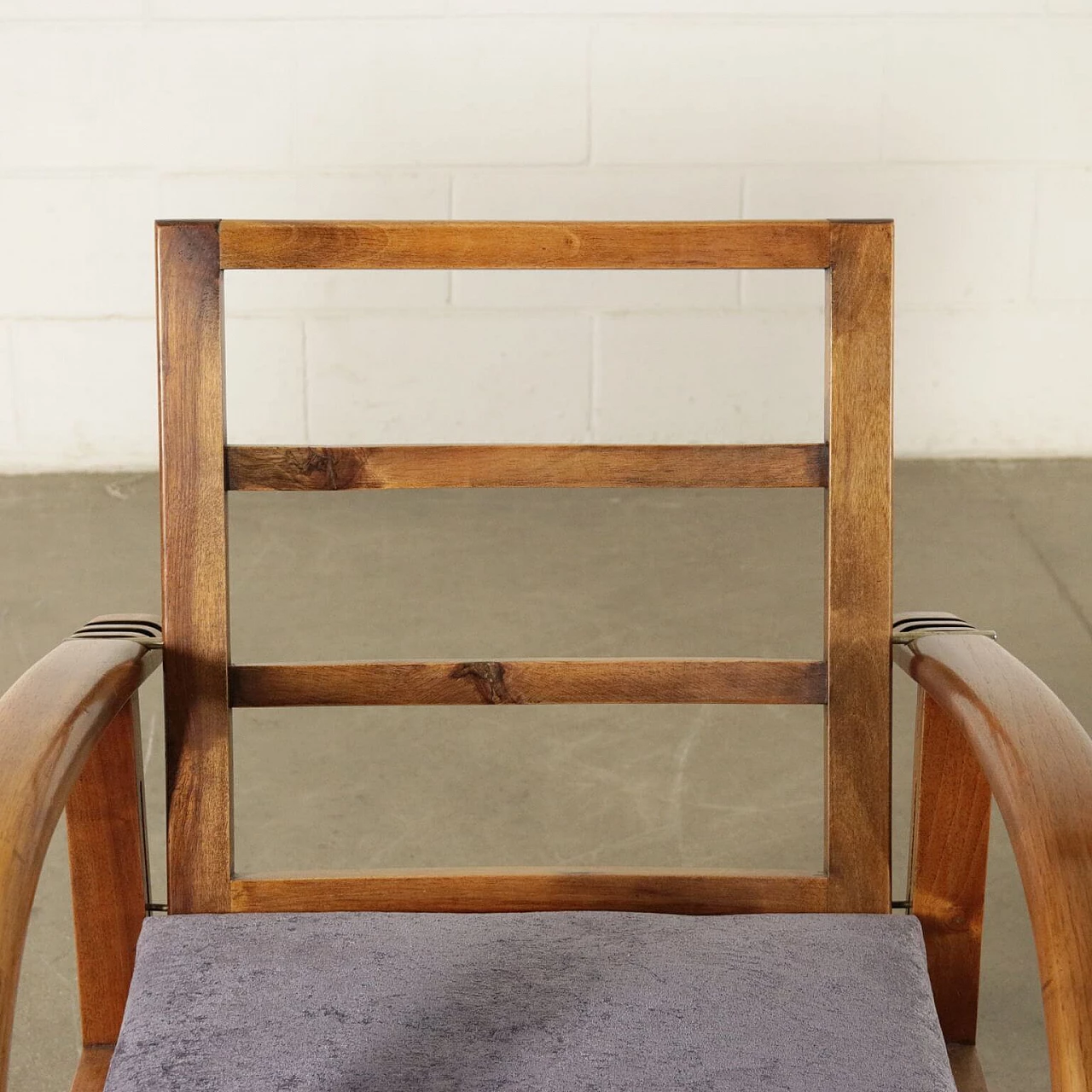 Pair of armchairs in beechwood and velvet, 40s 1189272