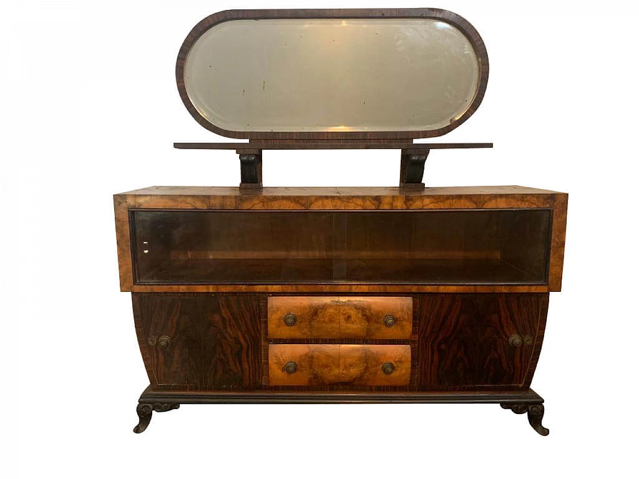 Art Deco rosewood chest of drawers and mirror, 1920s 1189373