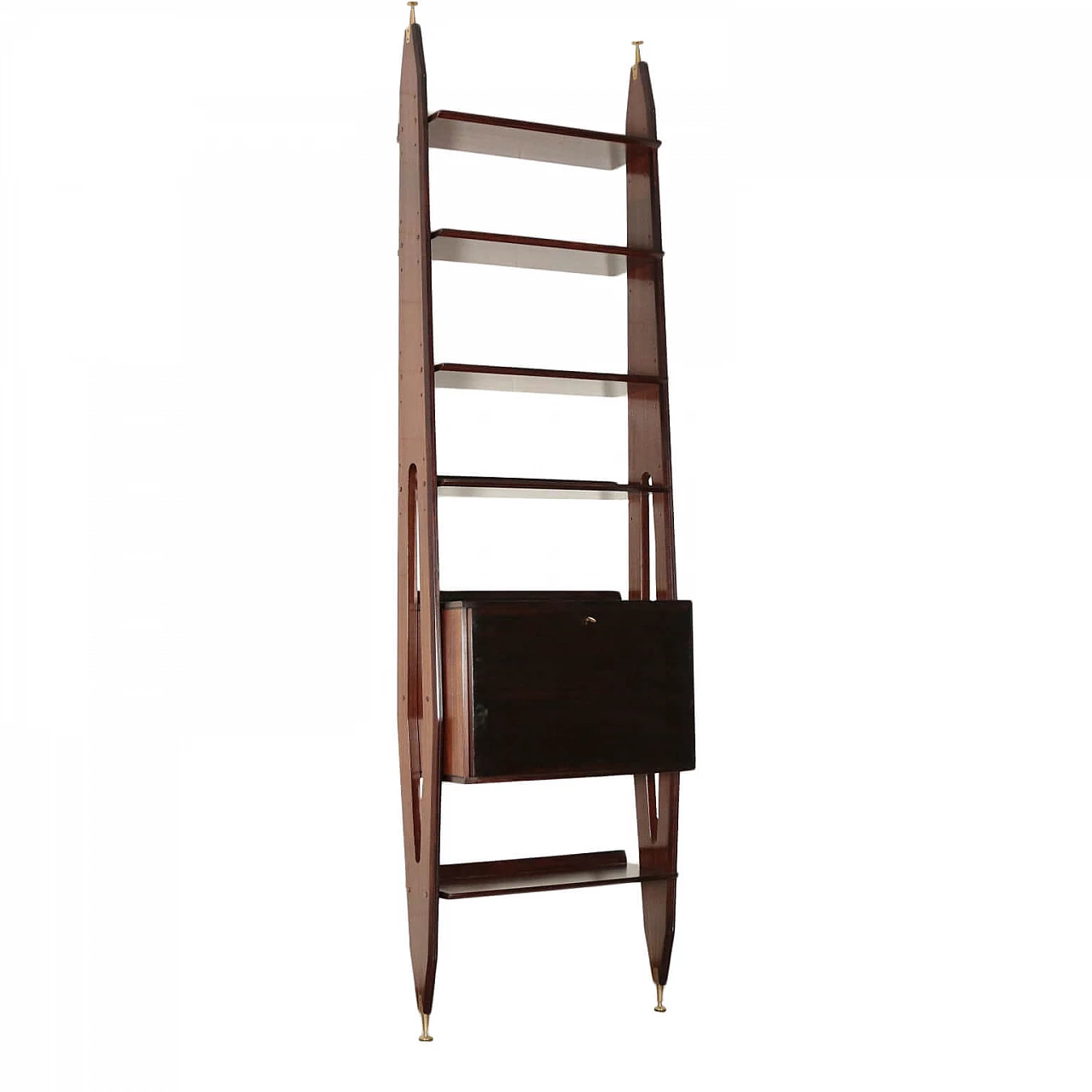 Bookcase in rosewood and brass, 60s 1189387