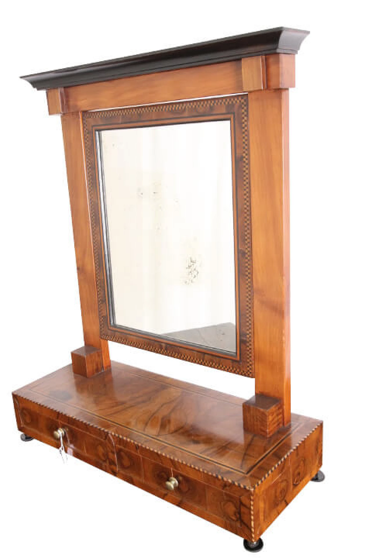 Specchiera Impero da appoggio in ciliegio ed intarsi, inizio '800 1189458