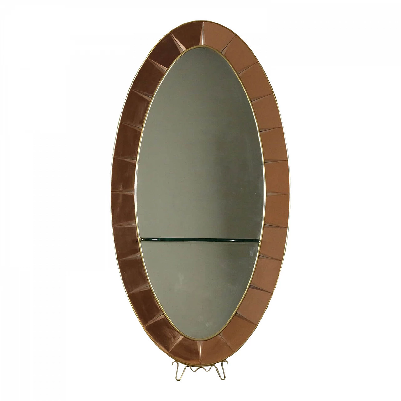 Mirror in wood, brass and glass by Cristal Art, 50s 1189574