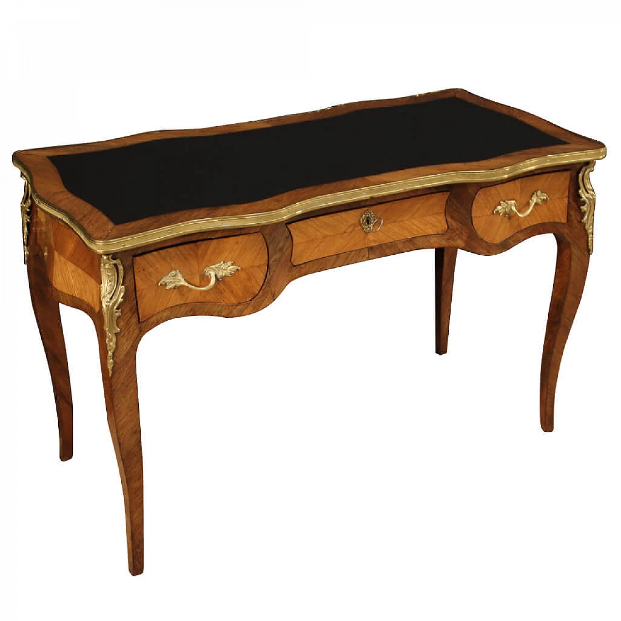 French writing desk in walnut wood and bois de rose in Louis XV style 1189876