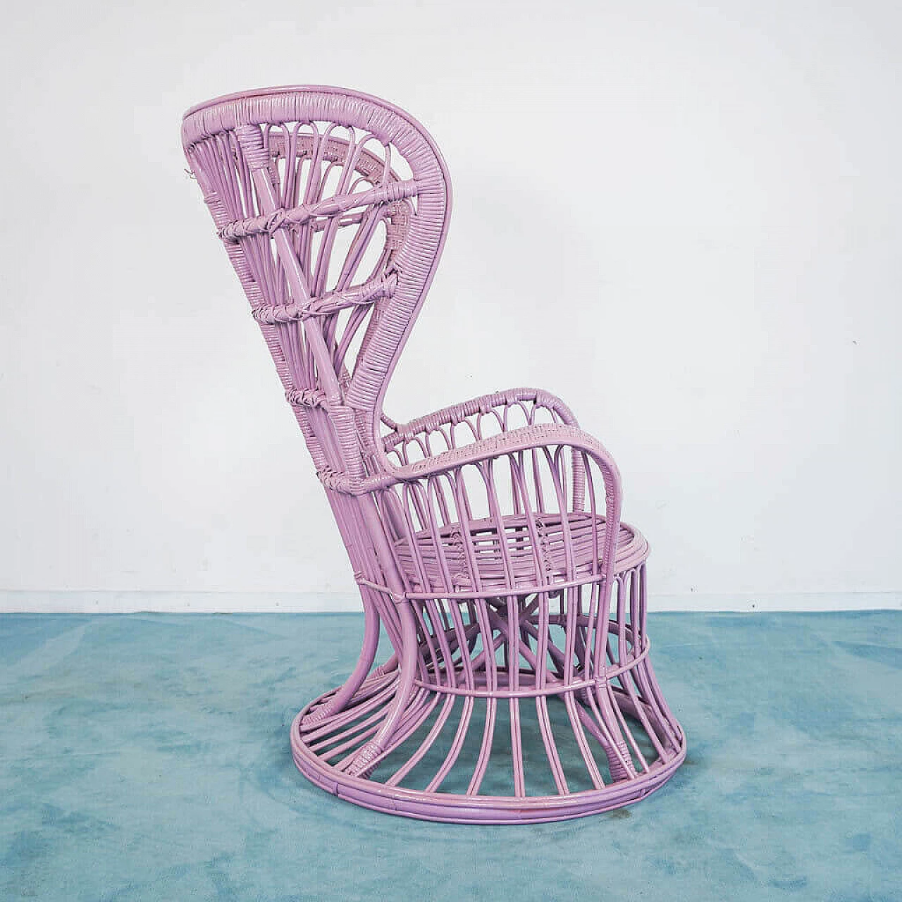 Pink wicker armchair by Lio Carminati and Gio Ponti, 1950s 1190259