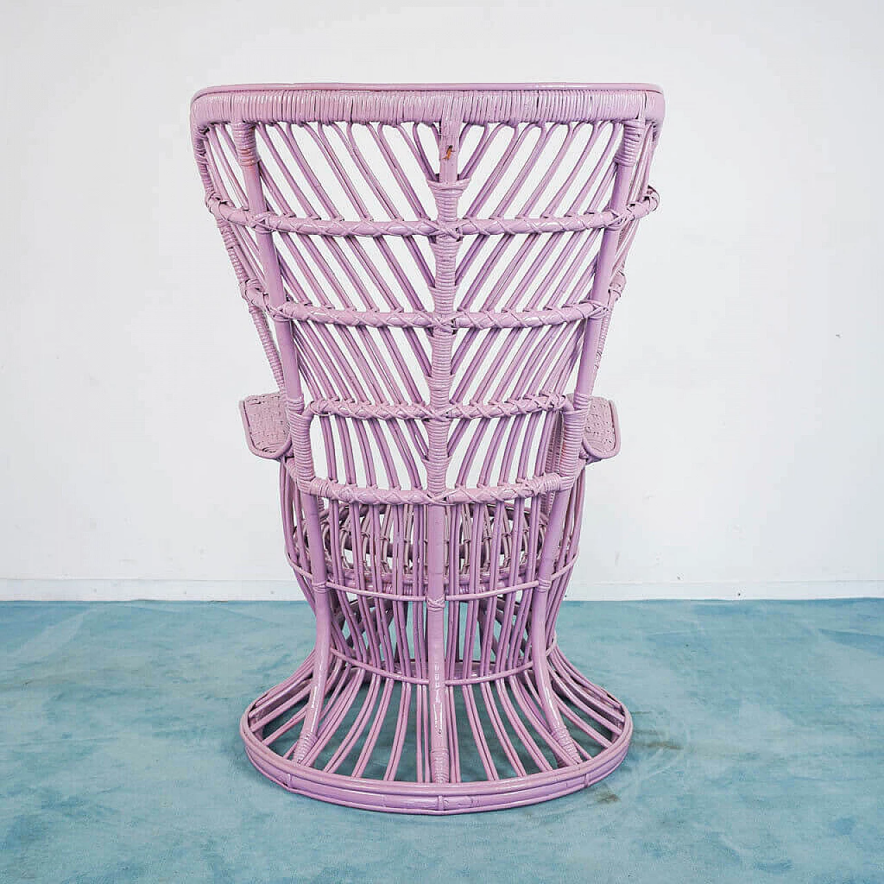 Pink wicker armchair by Lio Carminati and Gio Ponti, 1950s 1190260