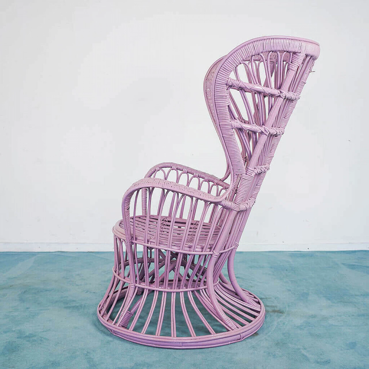 Pink wicker armchair by Lio Carminati and Gio Ponti, 1950s 1190261