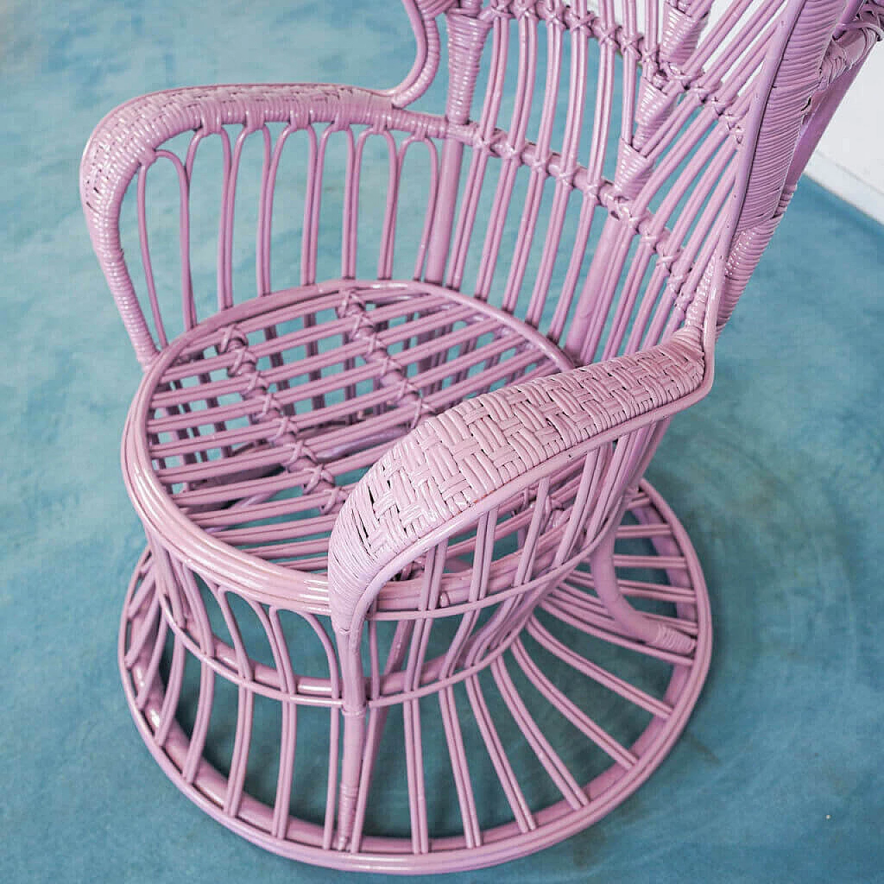 Pink wicker armchair by Lio Carminati and Gio Ponti, 1950s 1190263